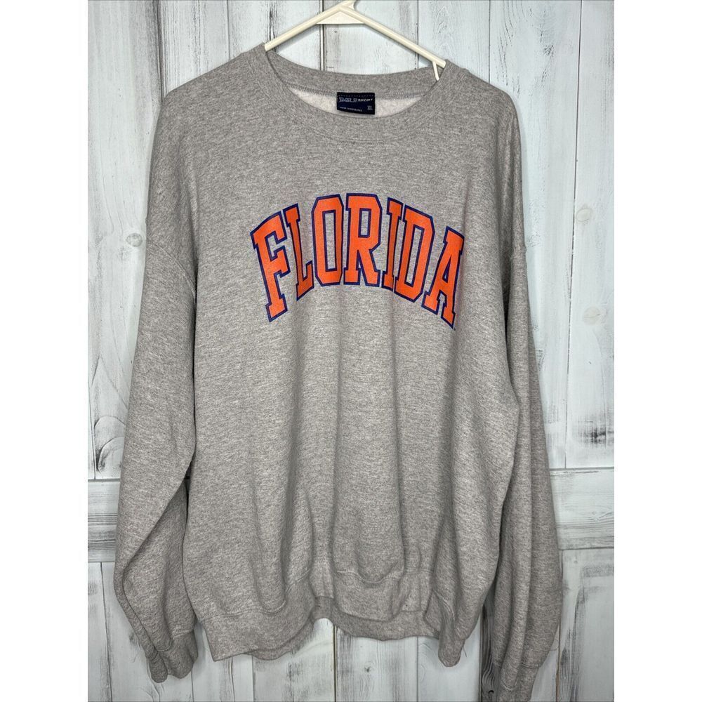 Vintage UF University of Florida Logo Gators Gray Fleece Sweatshirt‎ Unisex XL